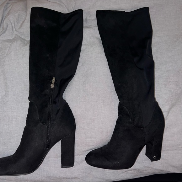 Sam Edelman Black Suede Knee Boots - Picture 3 of 4